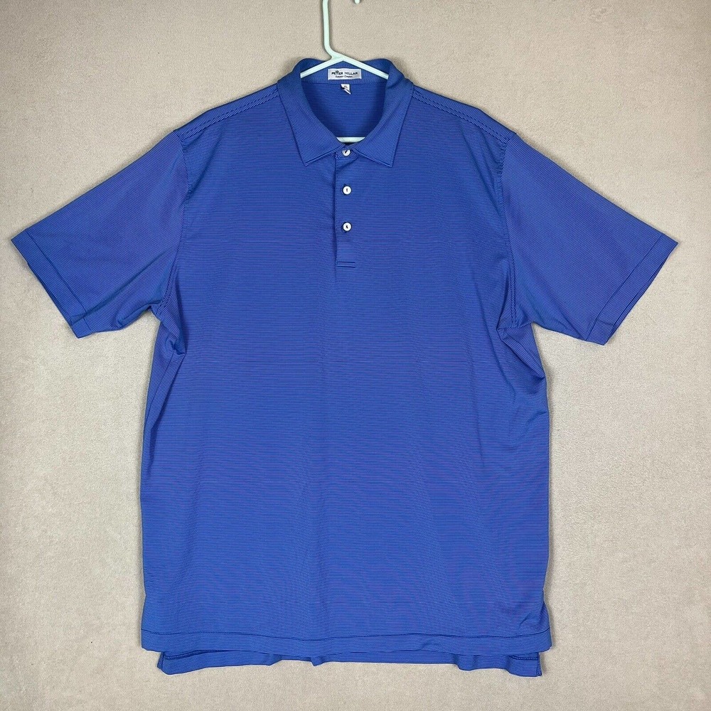 Peter Millar Polo Shirt Adult Extra Large Blue Summer Comfort Golf Rugby Mens